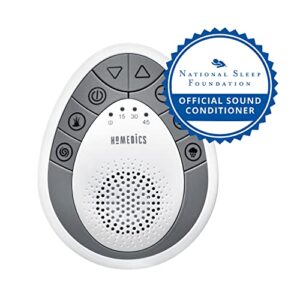 Homedics White Noise Sound Machine, Small Travel Sound Machine with 4 Relaxing Nature Sounds, Portable Sound Therapy for Home, Office, Nursery, Auto-Off Timer, By Homedics