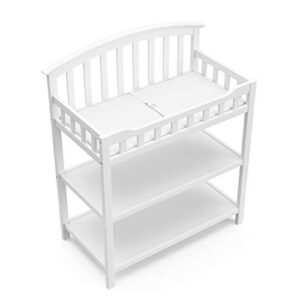 Graco Changing Table with Water-Resistant Change Pad and Safety Strap, White, Multi Storage Nursery Changing Table for Infants or Babies