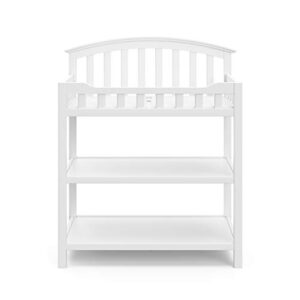 Graco Changing Table with Water-Resistant Change Pad and Safety Strap, White, Multi Storage Nursery Changing Table for Infants or Babies