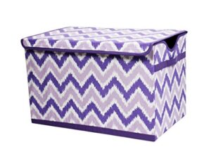 bacati - storage tote (toy chest 14.5" l x 24" w x 15" h, zigzag purple)