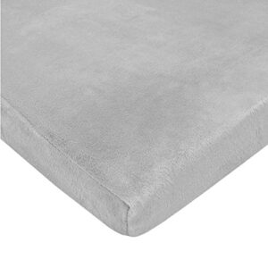american baby company heavenly soft chenille fitted pack n play playard sheet, gray, 27 x 39, for boys and girls