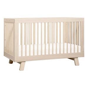 babyletto hudson 3-in-1 convertible crib with toddler bed conversion kit in washed natural, greenguard gold certified