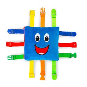 buckle toy - boomer square - learning activity toddler plane travel essential toy - develop motor skills and problem solving