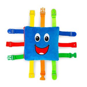 Buckle Toy - Boomer Square - Learning Activity Toddler Plane Travel Essential Toy - Develop Motor Skills and Problem Solving