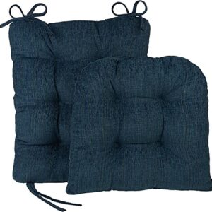 The Gripper Twill Jumbo XL Non-Slip Rocking Chair Cushion Set with Thick Padding, Includes Seat Pad & Back Pillow with Ties for Indoor Living Room Rocker, 17x17 Inches, 2 Piece Set, Sapphire