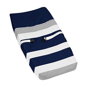 baby changing pad cover for navy and gray stripe collection