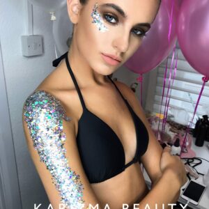 KARIZMA Holographic Silver Body Glitter. 10g Chunky Face Glitter, Hair Glitter, Eye Glitter and Body Glitter for Women. Rave Glitter, Festival Accessories, Cosmetic Glitter Makeup. Loose Glitter Set