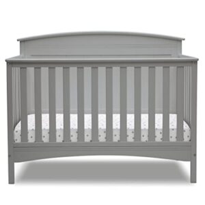 delta children archer solid panel 4-in-1 convertible baby crib - greenguard gold certified, grey