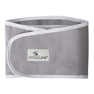 anna & eve - baby swaddle strap, adjustable arms only wrap for safe sleeping - large size fits chest 16 to 20.5, grey