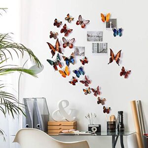 Amaonm® 24pcs 3D Vivid Special Man-Made Lively Butterfly Art DIY Decor Wall Stickers Decals Nursery Decoration, Bathroom Décor, Office Décor, 3D Wall Art, 3D Crafts for Wall Art Kids Room Bedroom