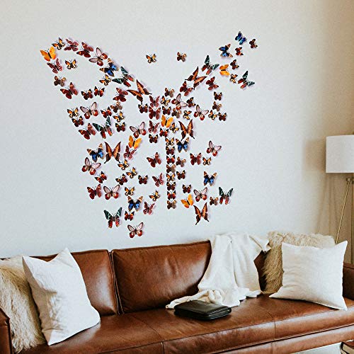 Amaonm® 24pcs 3D Vivid Special Man-Made Lively Butterfly Art DIY Decor Wall Stickers Decals Nursery Decoration, Bathroom Décor, Office Décor, 3D Wall Art, 3D Crafts for Wall Art Kids Room Bedroom