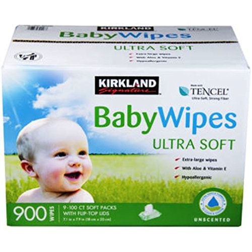 Kirkland Signature Baby Wipes 900Ct. Hypoallergenic, Chorine Free, Aloe & Vitamin-E