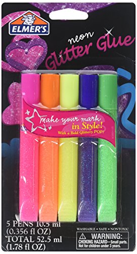 Elmer's Swirl Glam Glitter Glue, 0.36 Oz. Each, Pack of 5 Color Tubes