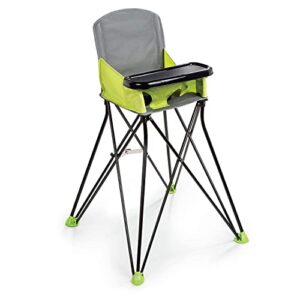 summer pop ‘n sit portable highchair, green - portable highchair for indoor/outdoor dining – space saver high chair with fast, easy, compact fold, for 6 months – 45 pounds