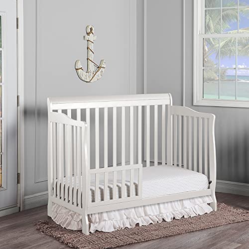 Dream On Me Convertible Crib Toddler Guard Rail in White, Compatible with Select Cribs, Crib to Toddler Bed Conversion, Easily Attachable (21.25L x 1.2W x 12.25H)