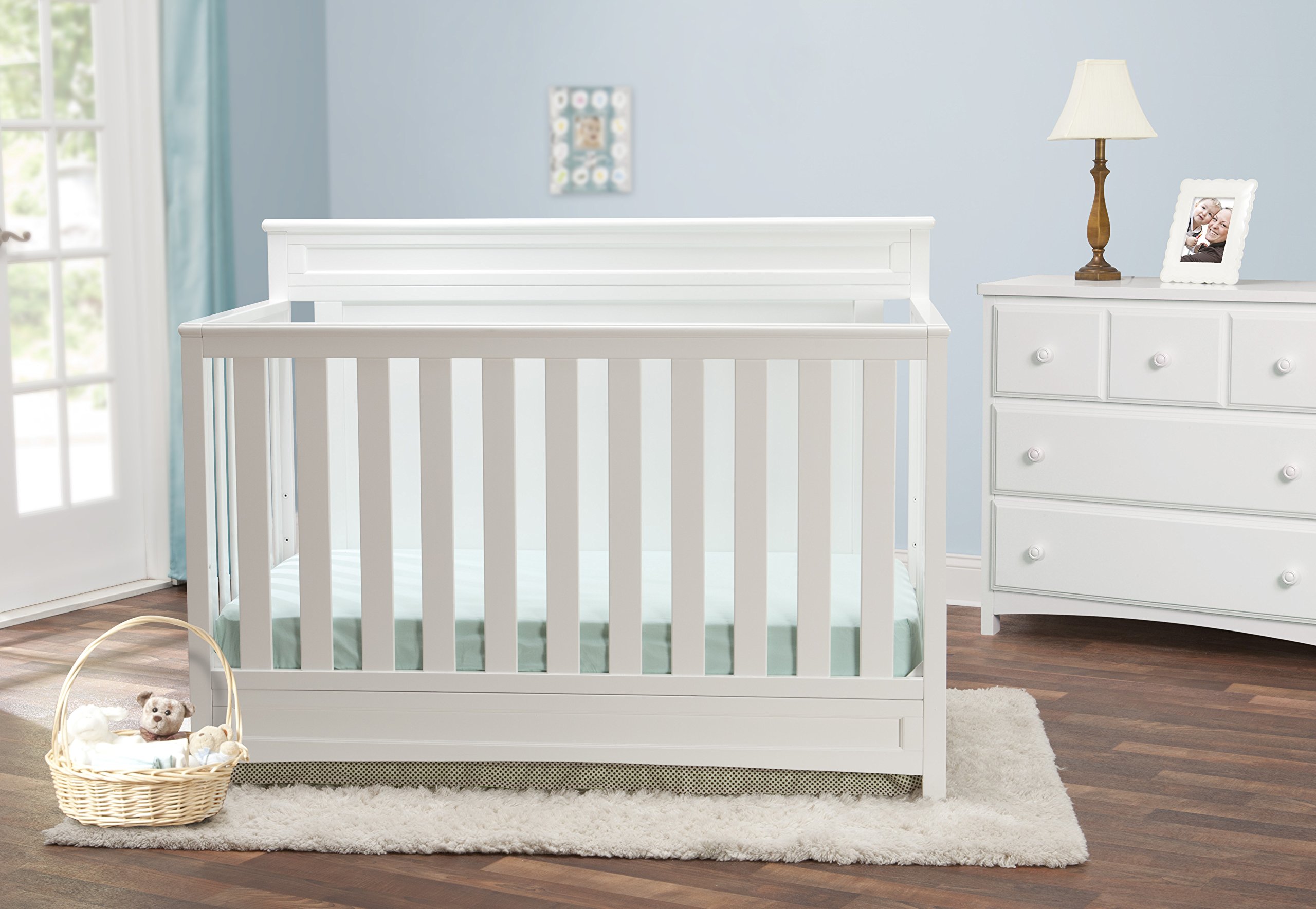 Delta Children Princeton 4-in-1 Convertible Baby Crib, White