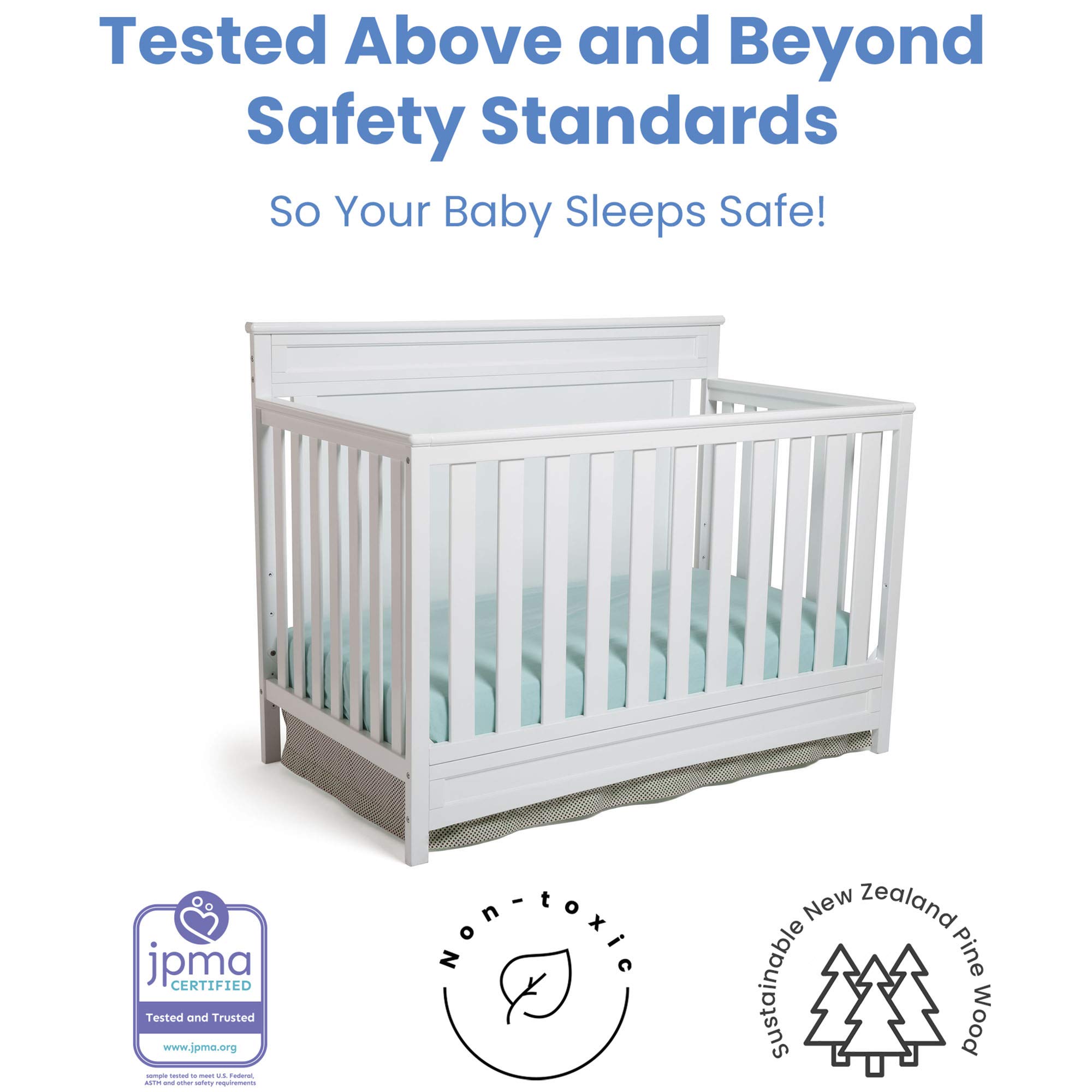 Delta Children Princeton 4-in-1 Convertible Baby Crib, White