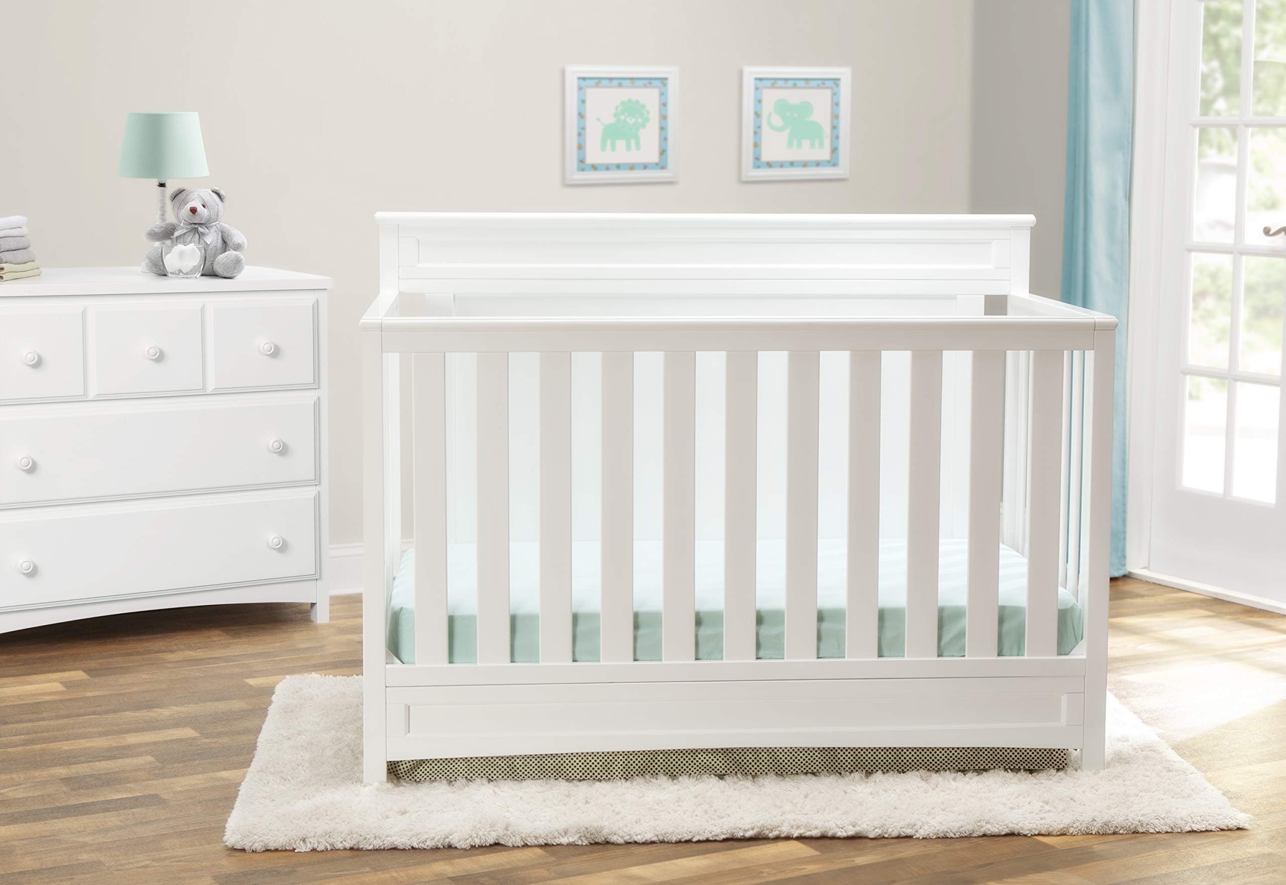 Delta Children Princeton 4-in-1 Convertible Baby Crib, White