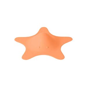 boon star starfish shaped toddler bath tub and sink drain cover, easy to clean, orange