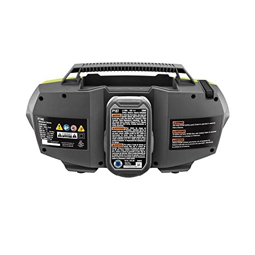 Ryobi P746 One+ 18-Volt Lithium Ion / AC Dual-Powered AM/FM Stereo System with USB and Bluetooth Technology (Battery, Charger, and Extension Cord Not Included / Radio Only)