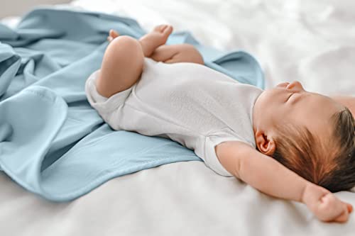 The Ollie Swaddle - Helps to Reduce The Moro (Startle) Reflex - Made from a Custom Designed Moisture-Wicking Material (Sky)