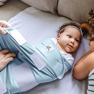 The Ollie Swaddle - Helps to Reduce The Moro (Startle) Reflex - Made from a Custom Designed Moisture-Wicking Material (Sky)