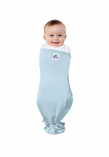 The Ollie Swaddle - Helps to Reduce The Moro (Startle) Reflex - Made from a Custom Designed Moisture-Wicking Material (Sky)