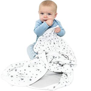 baby blanket for crib or stroller, merino wool blanket, 40” x 31.5”, stars