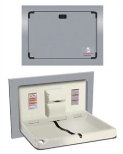 asi 9018-9 baby changing station, horizontal, surface mounted, stainless steel