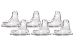 6 packs of nuk replacement silicone spout, clear