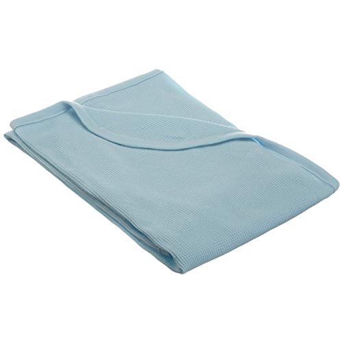 TL Care 100% Natural Cotton Swaddle/Thermal Blanket, Blue, Soft Breathable, for Boys and Girls