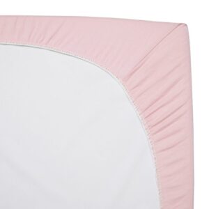 TL Care 100% Natural Cotton Value Jersey Knit Fitted Pack N Play Playard Sheet, Pink, Soft Breathable, for Girls