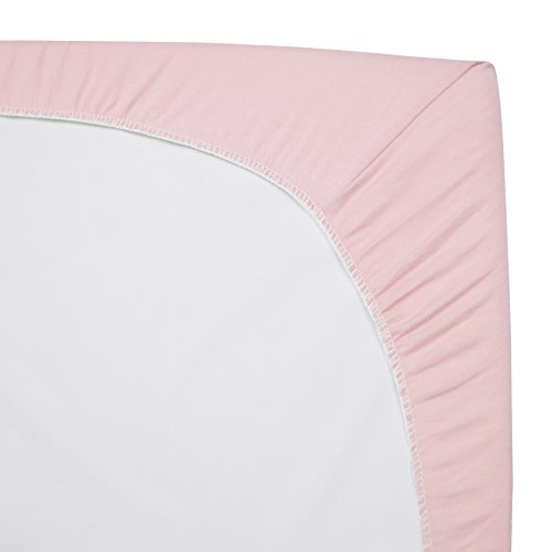 TL Care 100% Natural Cotton Value Jersey Knit Fitted Pack N Play Playard Sheet, Pink, Soft Breathable, for Girls