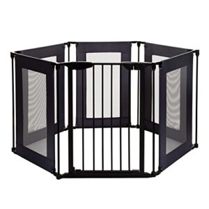 dreambaby brooklyn converta 3 in 1 play-pen 6 panel gate - versatile baby playpen & toddler play yard, foldable & baby fence play area, ideal baby gate playpen for babies and toddler - black