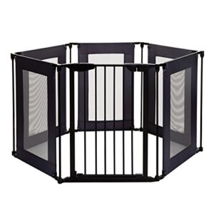 Dreambaby Brooklyn Converta 3 in 1 Play-Pen 6 Panel Gate - Versatile Baby Playpen & Toddler Play Yard, Foldable & Baby Fence Play Area, Ideal Baby Gate Playpen for Babies and Toddler - Black