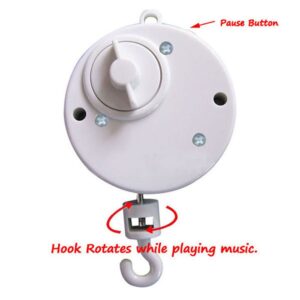 Baby Rotary Mobile Crib Bed Bell Toy Windup Clockwork Movement Music Box with Rotating Hook - Brahms Lullaby