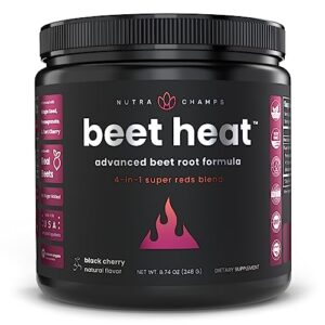 beet root powder circulation supplement | superfood powder nitric oxide supplement with beetroot juice, super reds powder & grape seed extract | no sugar beet supplement