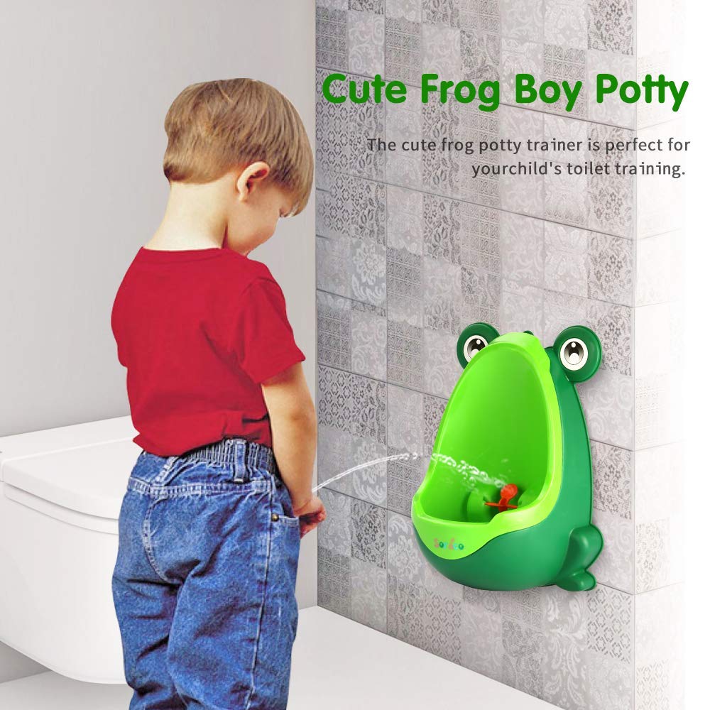 Soraco Frog Potty Training Urinal for Toddler Boys Toilet with Aiming Target-Green