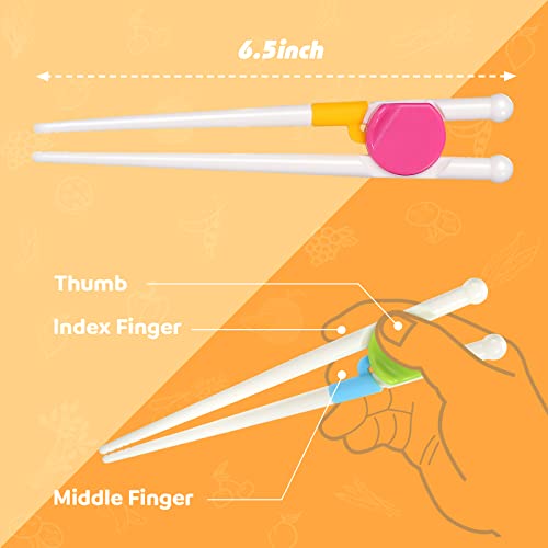 Kidsfantasy Kids Chopsticks, 2 Pairs Kids Training Chopsticks Reusable Toddler Chopsticks for Baby Children