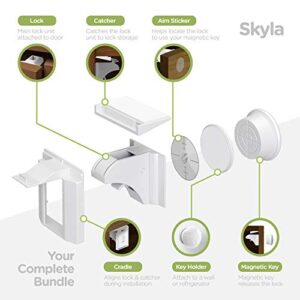 Magnetic Cabinet Locks (12-Pack 2 Keys) Baby Proofing & Child Safety by Skyla Homes - The Safest, Quickest and Easiest Multi-Purpose 3M Adhesive Child Proof Latches, No Screws or Tools Needed