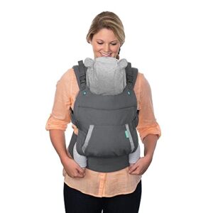 infantino cuddle up carrier - ergonomic bear-themed face-in front carry and back carry with removable character hood for infants and toddlers 12-40 lbs