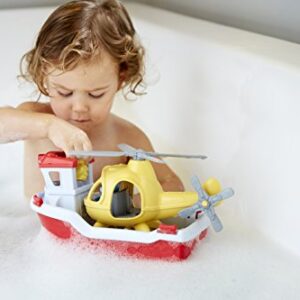 Green Toys Rescue Boat with Helicopter Red, 1 EA