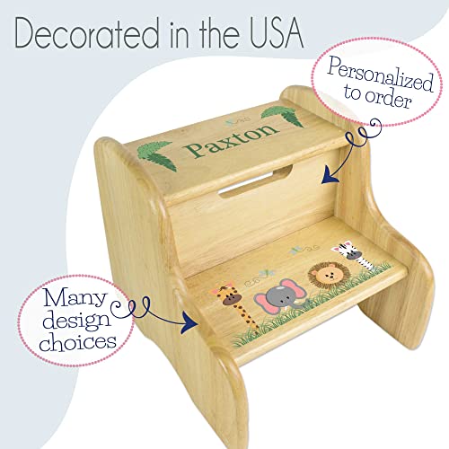 My Bambino Personalized Children's Woodland Animals Step Stool Real Wood