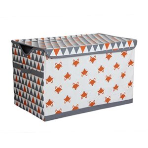 bacati playful foxs storage toy chest, orange/grey (pfogstc)