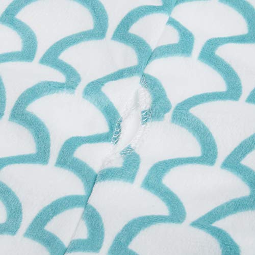 TL Care Heavenly Soft Chenille Fitted Contoured Changing Pad Cover, Aqua Sea Wave, for Boys and Girls