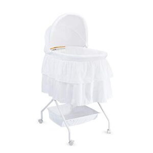big oshi madison newborn baby bassinet - bassinet for boys or girls - perfect for indoor bedside napping – removable canopy cover – includes mattress pad and sheet, white