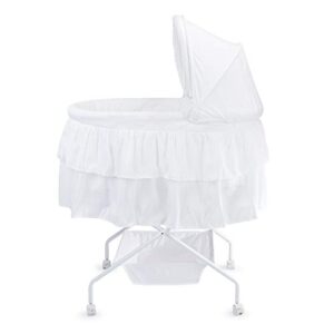 Big Oshi Madison Newborn Baby Bassinet - Bassinet for Boys or Girls - Perfect for Indoor Bedside Napping – Removable Canopy Cover – Includes Mattress Pad and Sheet, White