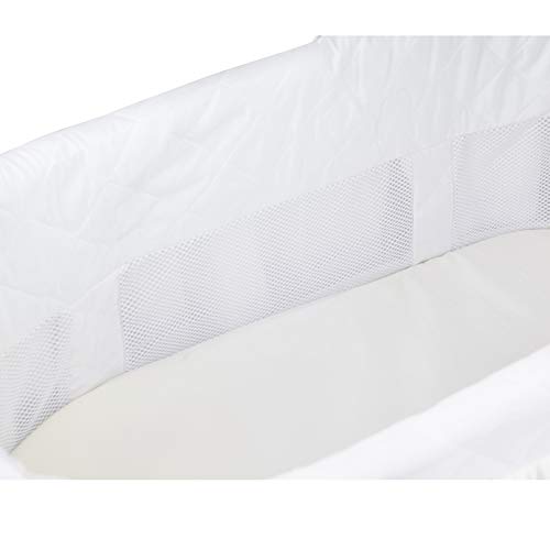 Big Oshi Madison Newborn Baby Bassinet - Bassinet for Boys or Girls - Perfect for Indoor Bedside Napping – Removable Canopy Cover – Includes Mattress Pad and Sheet, White