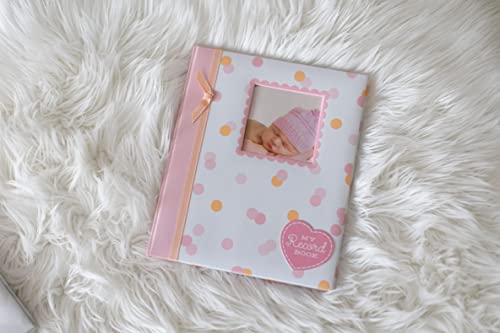 Lil Peach First 5 Years Baby Memory Book, Baby Girl Keepsake Book, Milestone and Photo Journal, Pink & Peach Confetti Polka Dots