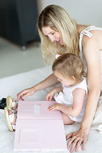 Lil Peach First 5 Years Baby Memory Book, Baby Girl Keepsake Book, Milestone and Photo Journal, Pink & Peach Confetti Polka Dots